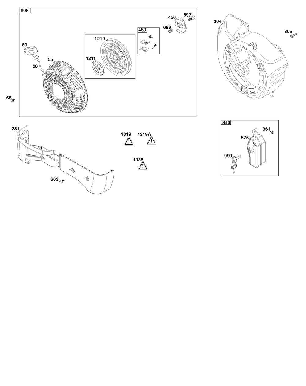 Blower Housing Group Diagram and Parts List for 25T237-0036-H5 200000 - 399999 Briggs and Stratton Engine